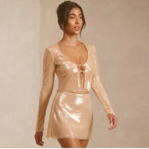 Sequin Pink Two-Piece Set